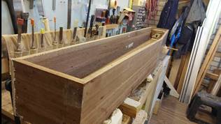 Houten bloembak voorkant
